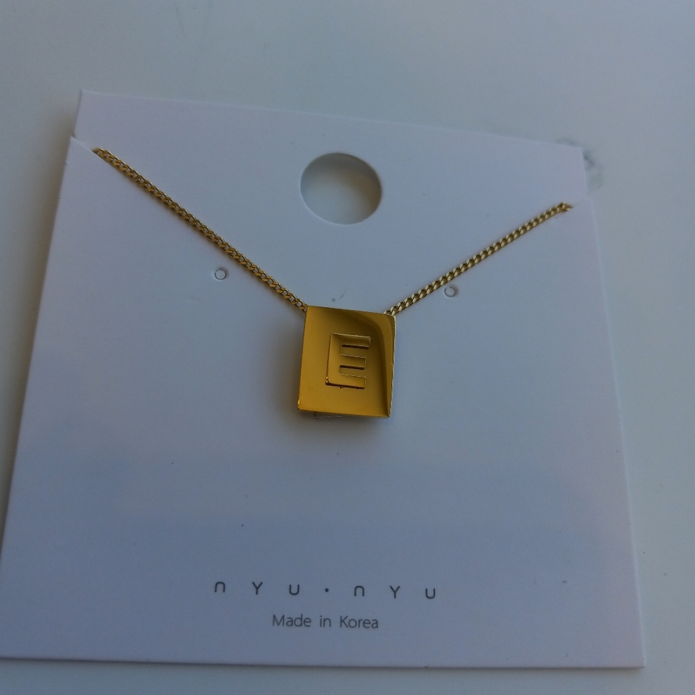 Super High Polished Block Initial (E) Monogram 18… - image 2